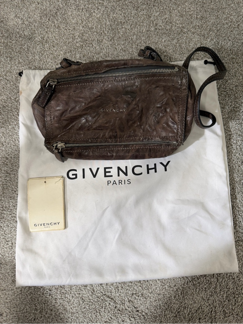 Authentic Givenchy Crinkled Leather Mini Pandora Bag - Picture 2 of 7